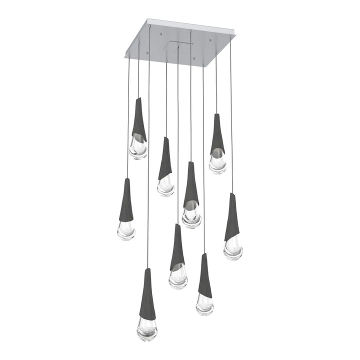 Hailstone Square Pendant Chandelier by Hammerton Studio in Classic Silver