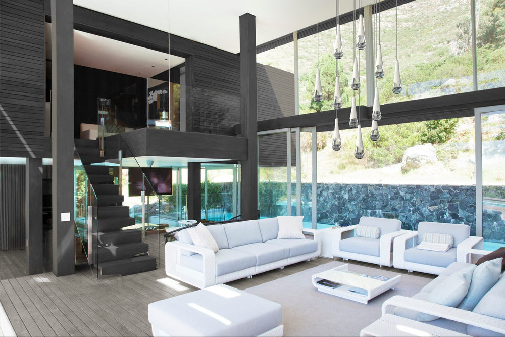 Hailstone Square Pendant Chandelier by Hammerton Studio in a styled interior