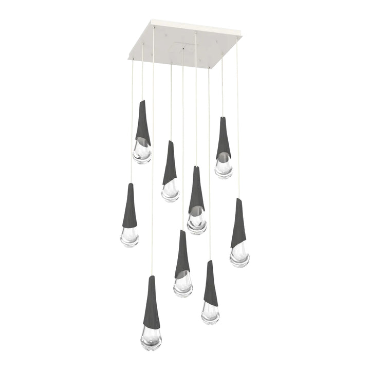 Hailstone Square Pendant Chandelier by Hammerton Studio in Salt White