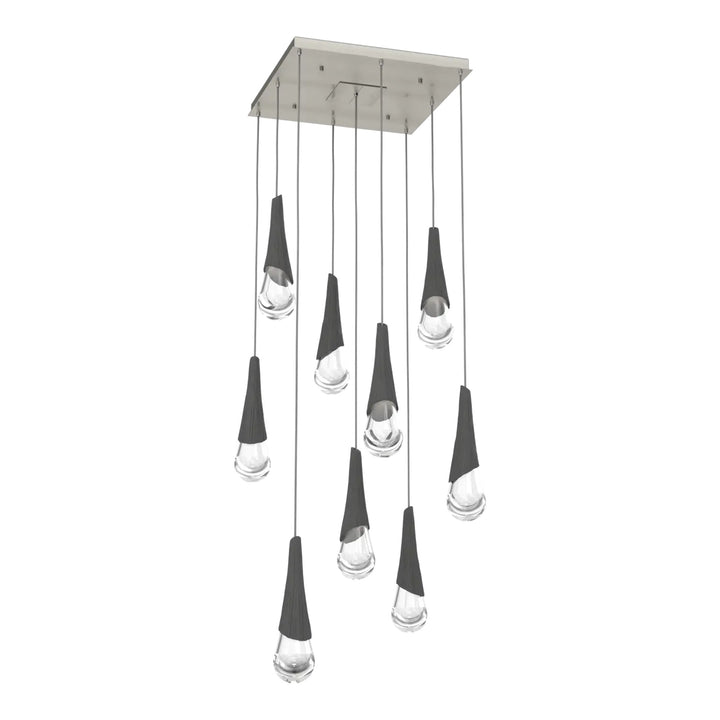 Hailstone Square Pendant Chandelier by Hammerton Studio in Satin Nickel