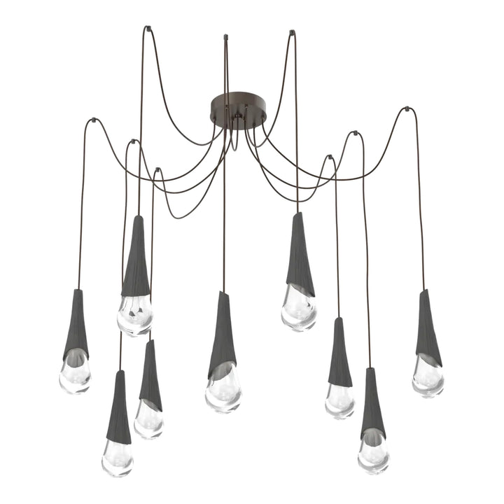 Hailstone Swag Chandelier by Hammerton Studio in Flat Bronze