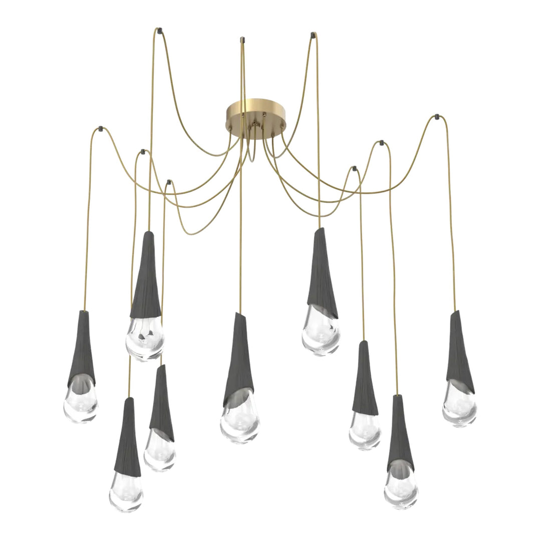 Hailstone Swag Chandelier by Hammerton Studio in Gilded Brass