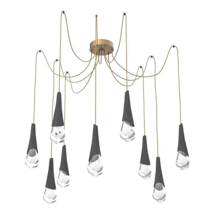 Hailstone Swag Chandelier by Hammerton Studio in Novel Brass