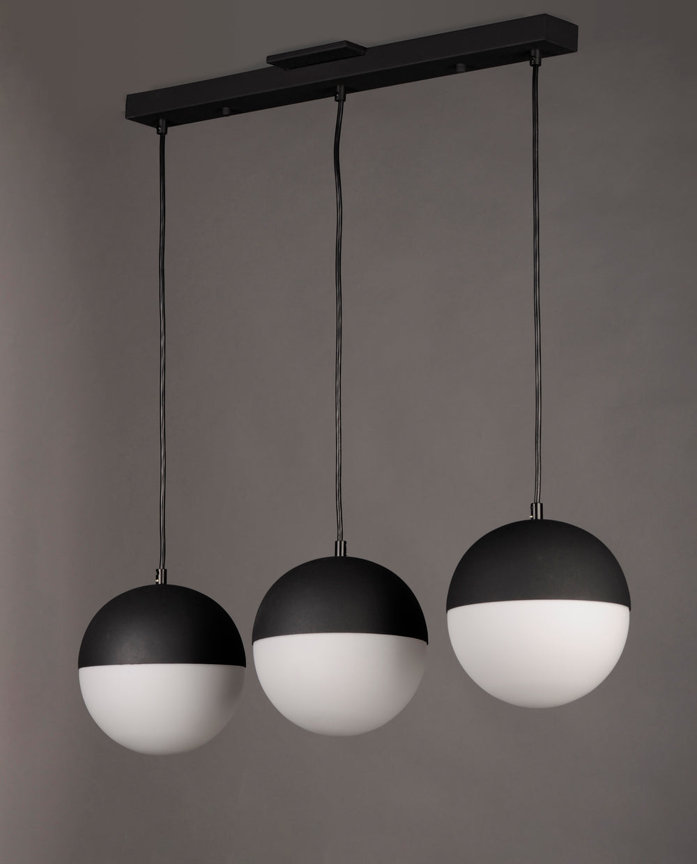 Half Moon 3-Light LED Pendant (30.25" W) by ET2 Lighting, styled view 1