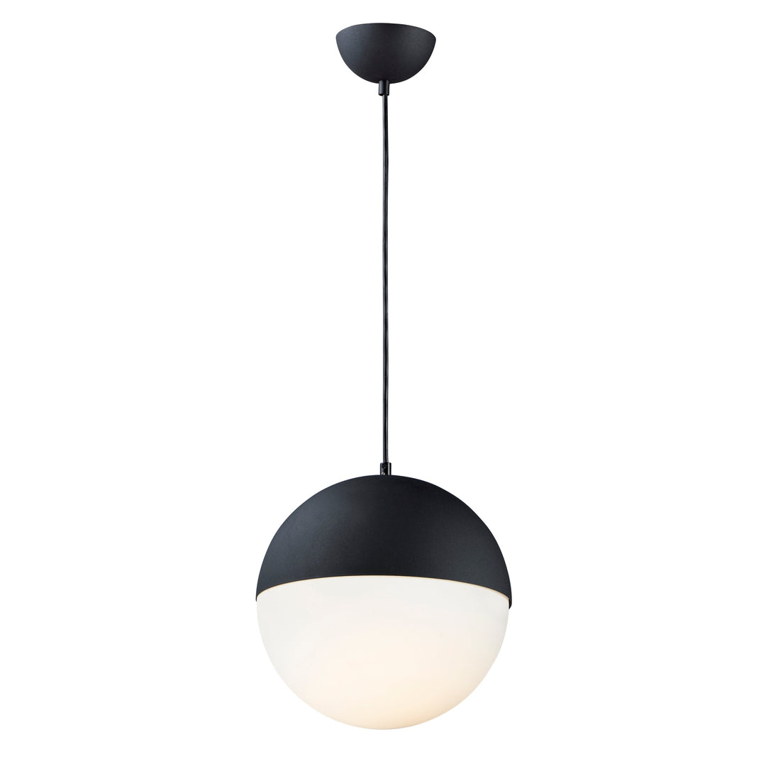 Half Moon Large LED Pendant by ET2 Lighting in Black, front view