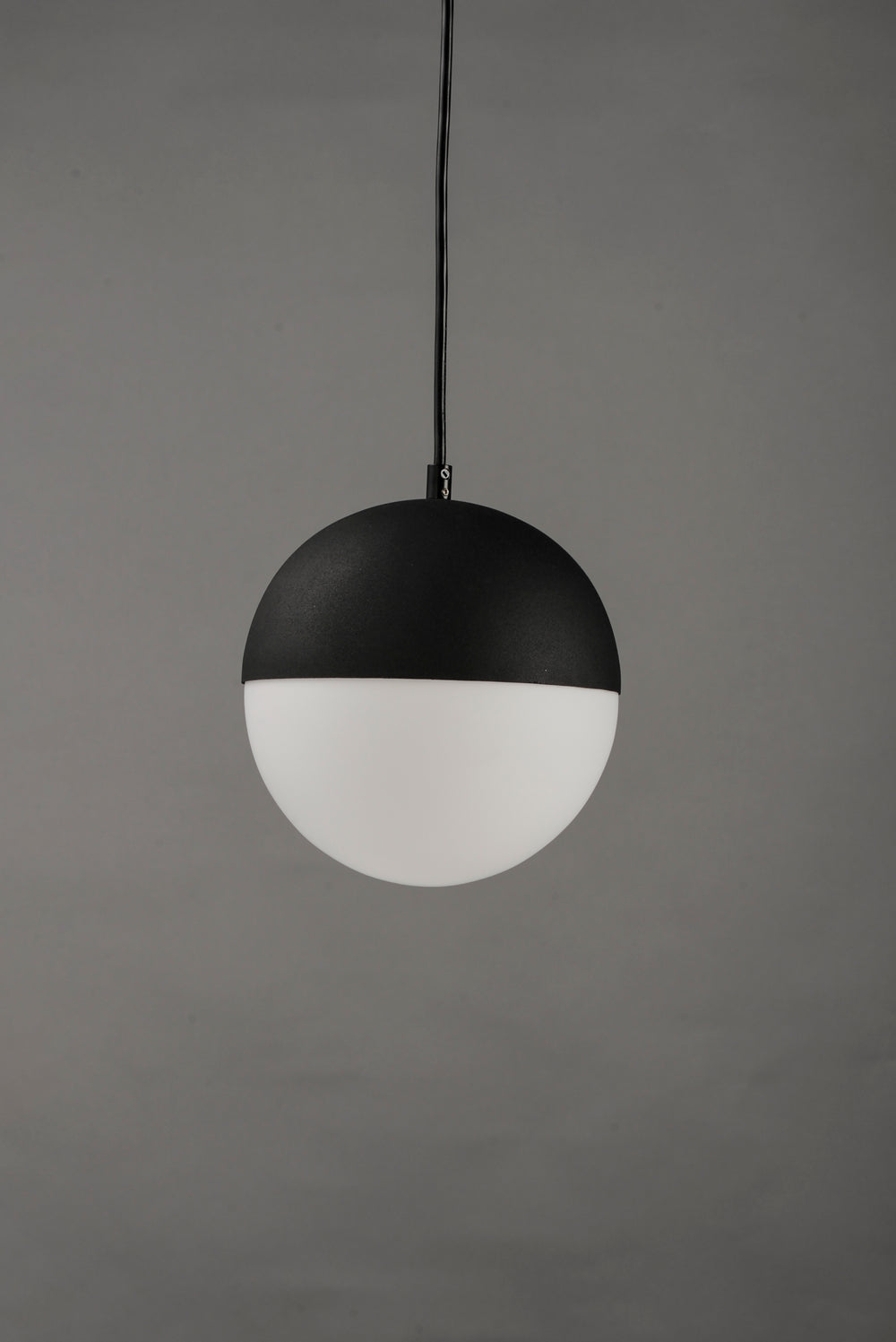 Half Moon Large LED Pendant by ET2 Lighting, styled view 1