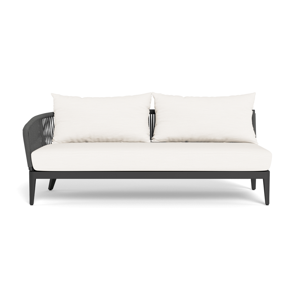 Hamilton 2 Seat 1 Arm Left by Harbour in Aluminum Asteroid
