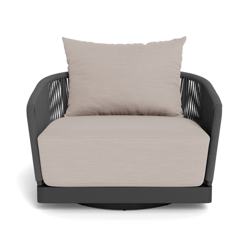 Hamilton Swivel Lounge Chair by Harbour in Aluminum Asteroid