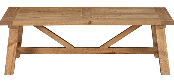 Harby Reclaimed Wood Rectangular Coffee Table in Rustic Tawny — product view on a white background