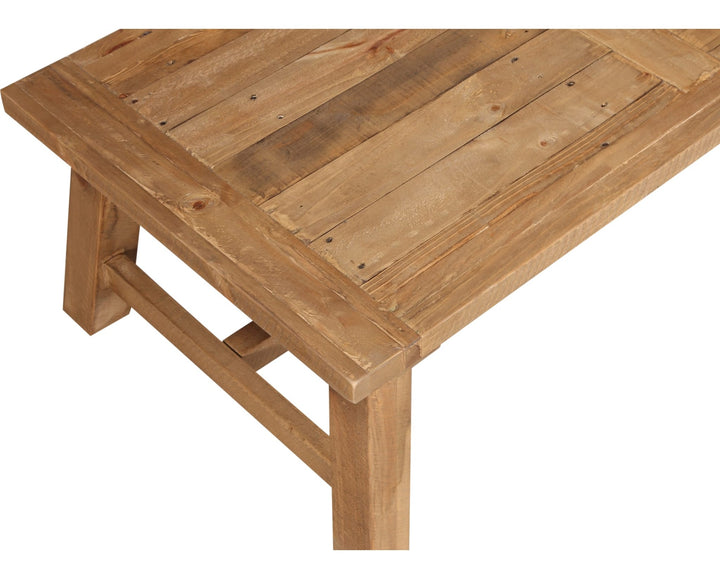 Harby Reclaimed Wood Rectangular Coffee Table in Rustic Tawny — product view on a white background