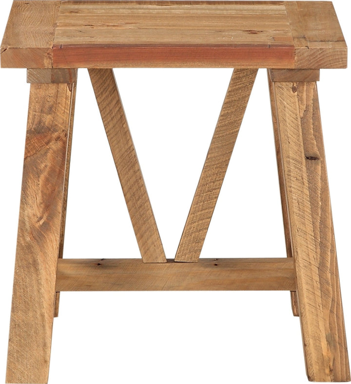 Harby Reclaimed Wood Square Side Table in Rustic Tawny — lifestyle photo