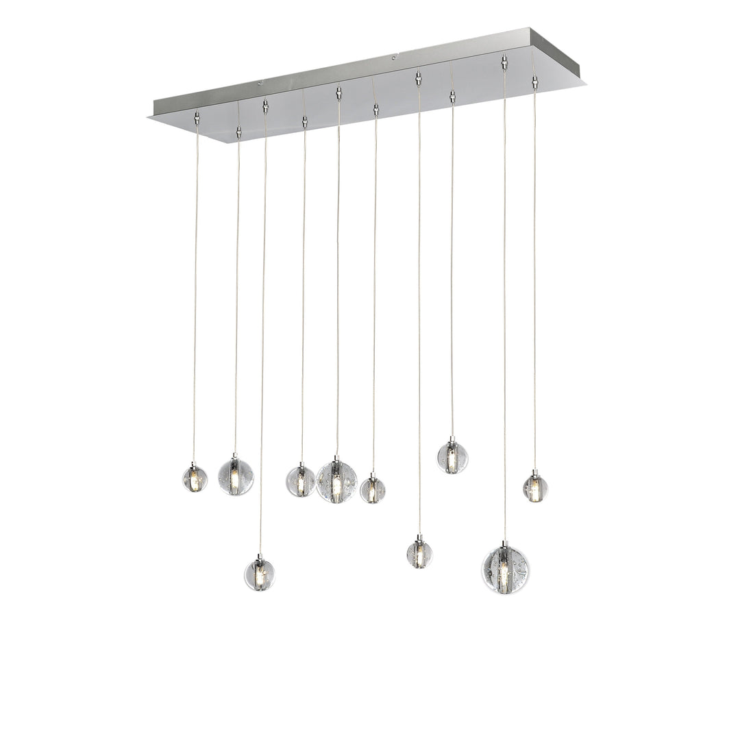 Harmony 10-Light LED Pendant by ET2 Lighting in Polished Chrome, front view