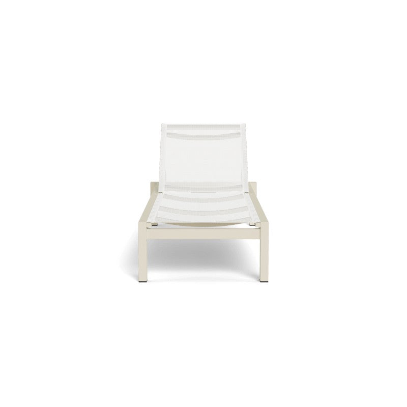 Hayman Aluminum Stacking Mesh Sun Lounge by Harbour in Aluminum Bone