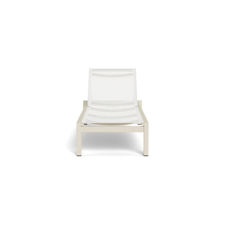 Hayman Aluminum Stacking Mesh Sun Lounge by Harbour in Aluminum Bone