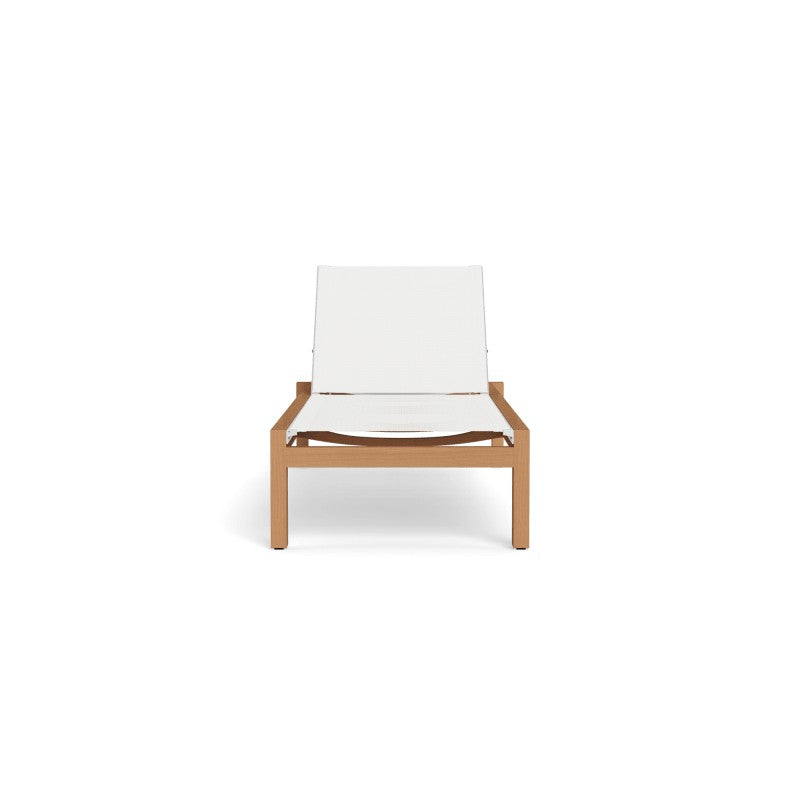 Hayman Teak Stacking Mesh Sun Lounge by Harbour detail view 1
