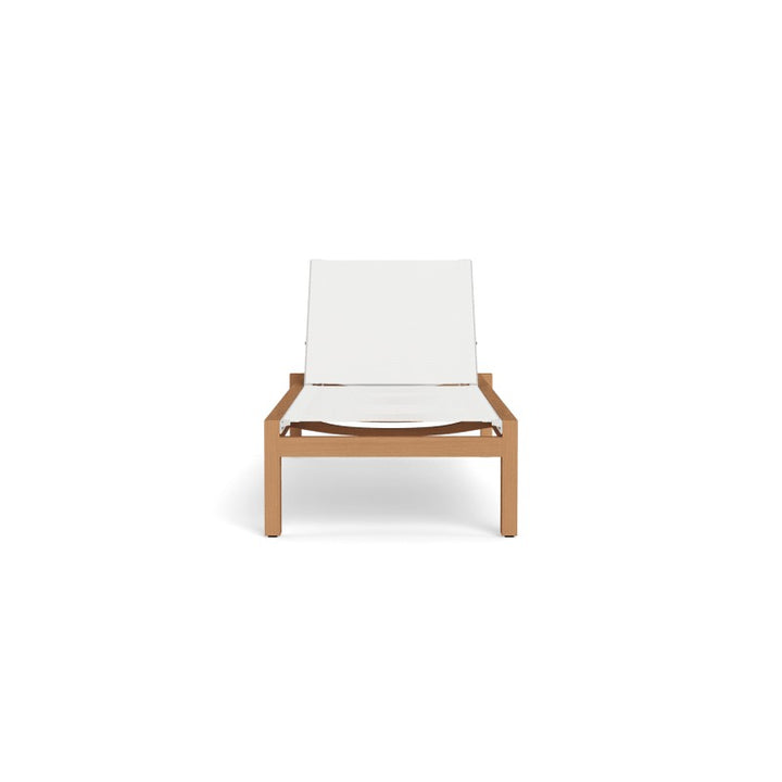 Hayman Teak Stacking Mesh Sun Lounge by Harbour detail view 1
