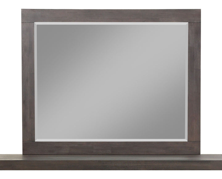 Heath Beveled Glass Mirror in Basalt Grey — on a white background