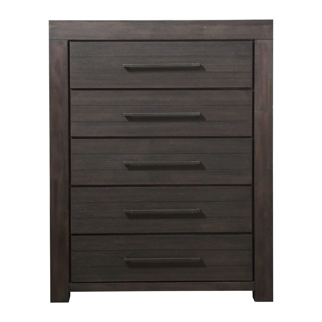 Heath Five Drawer Chest by Modus in Basalt Grey — on a white background