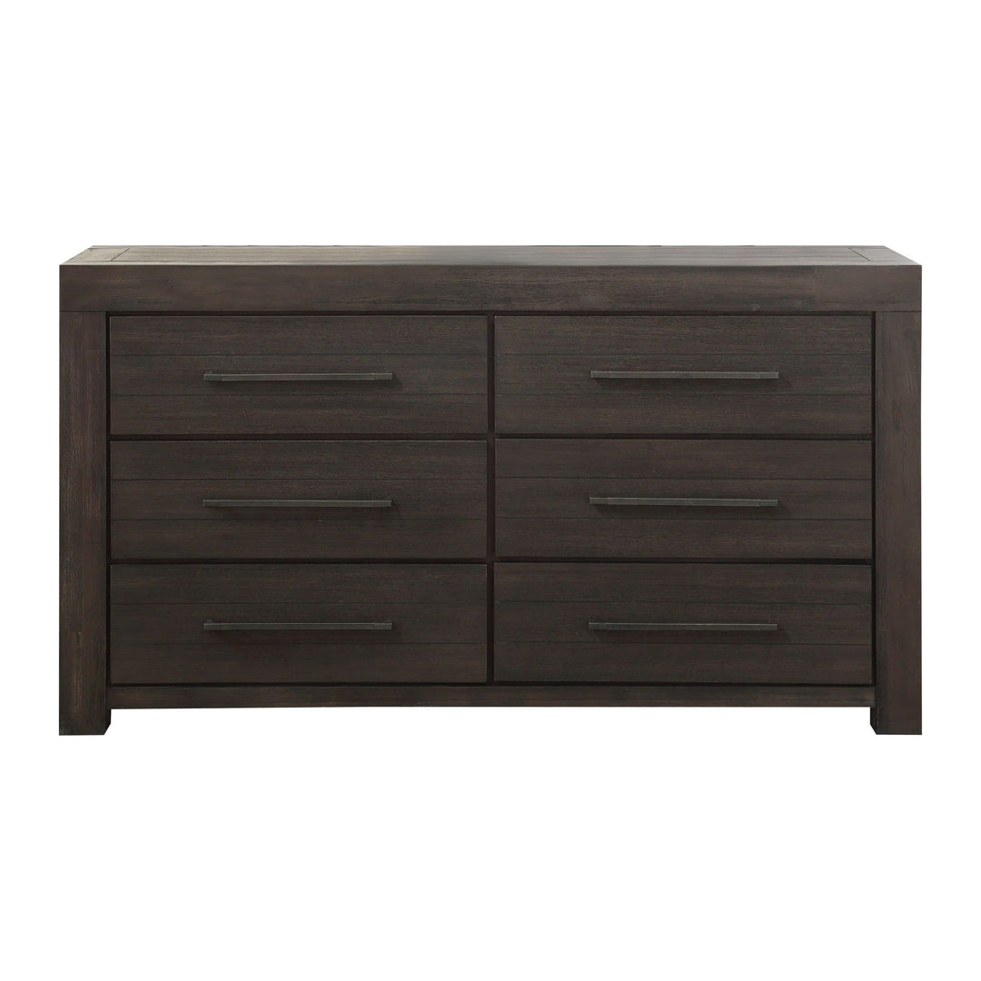 Heath Six Drawer Dresser by Modus in Basalt Grey — on a white background