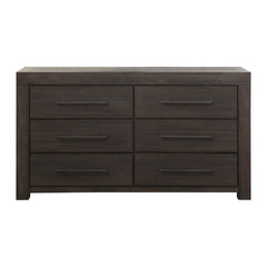 Heath Six Drawer Dresser by Modus in Basalt Grey — on a white background