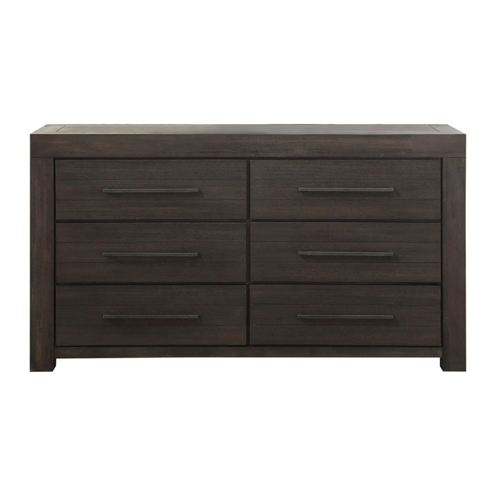 Heath Six Drawer Dresser by Modus in Basalt Grey — on a white background