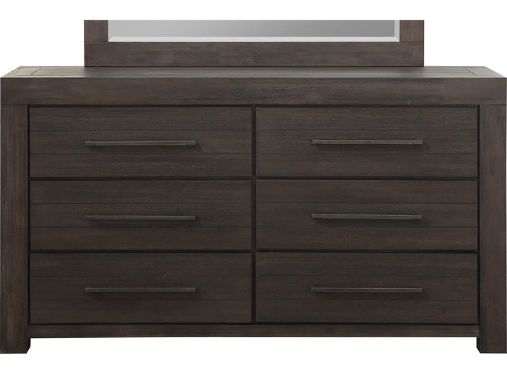 Heath Six Drawer Dresser in Basalt Grey — on a white background