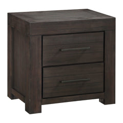 Heath Two Drawer Nightstand by Modus in Basalt Grey — on a white background