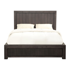 Heath Wood Platform Bed by Modus in Basalt Grey — white background, front view
