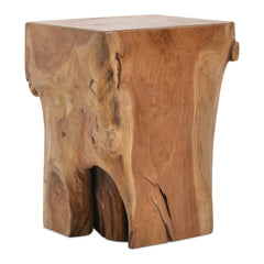 Heavy Cube Teak Side Table by Soho Concept — natural teak studio view