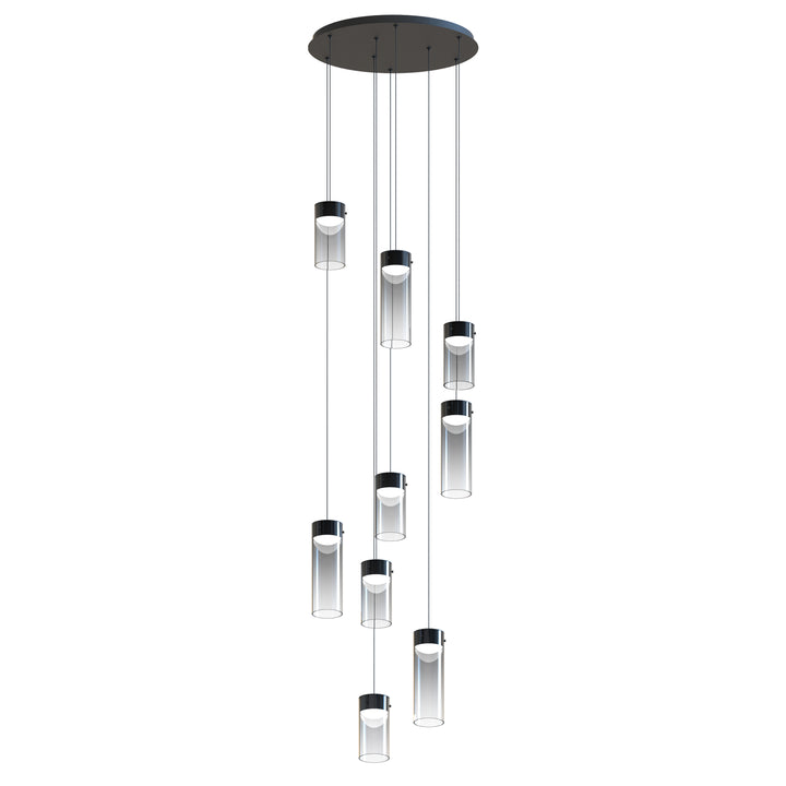 Highball Amber 9-Light LED Pendant by ET2 Lighting in Gunmetal finish
