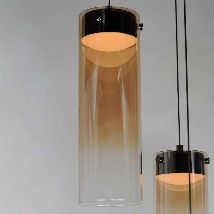 Highball Amber 9-Light LED Pendant by ET2 Lighting, styled view 4