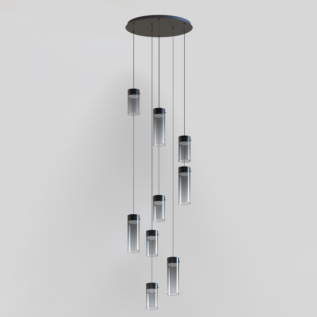 Highball Amber 9-Light LED Pendant by ET2 Lighting, styled view 5
