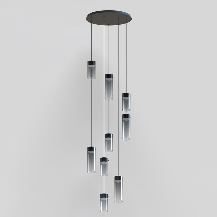 Highball Amber 9-Light LED Pendant by ET2 Lighting, styled view 5
