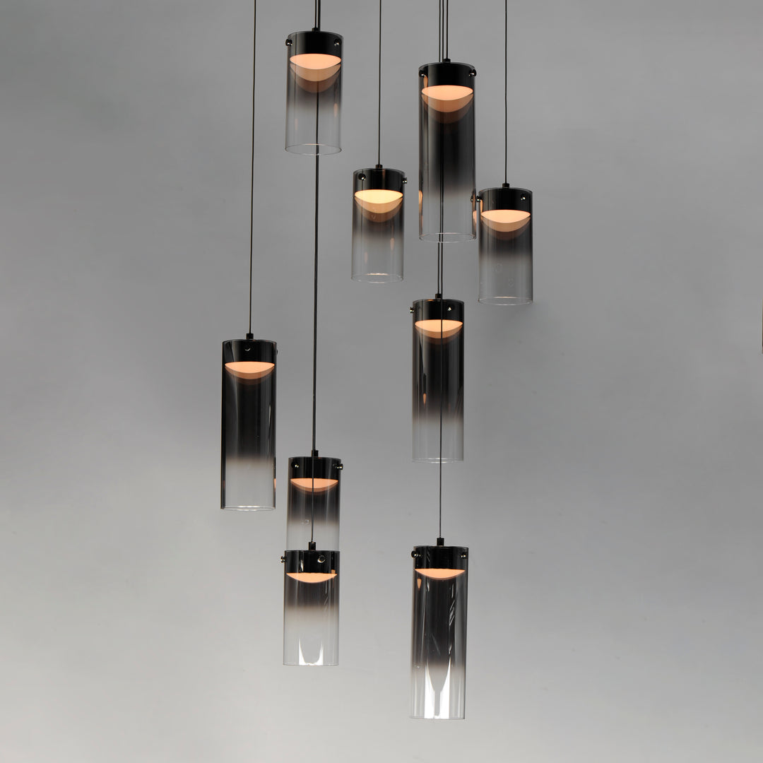 Highball Amber 9-Light LED Pendant by ET2 Lighting, styled view 6