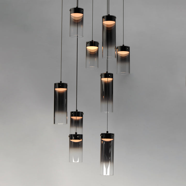 Highball Amber 9-Light LED Pendant by ET2 Lighting, styled view 6