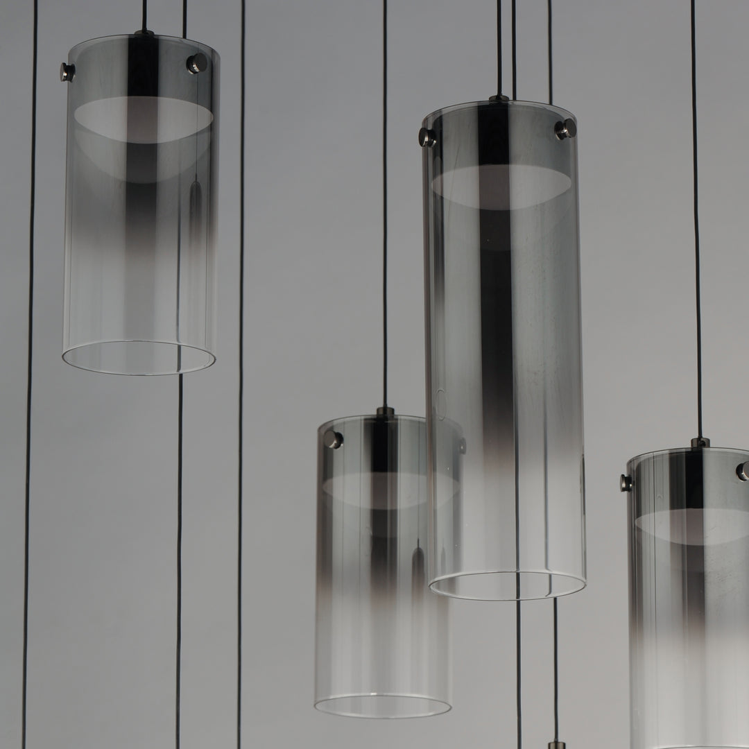 Highball Amber 9-Light LED Pendant by ET2 Lighting, styled view 7
