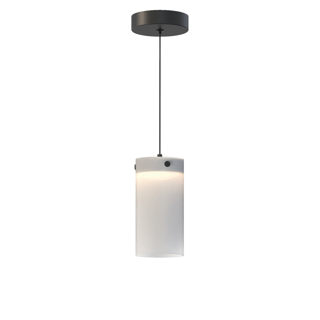 Highball Frosted LED Mini Pendant by ET2 Lighting in Black, front view