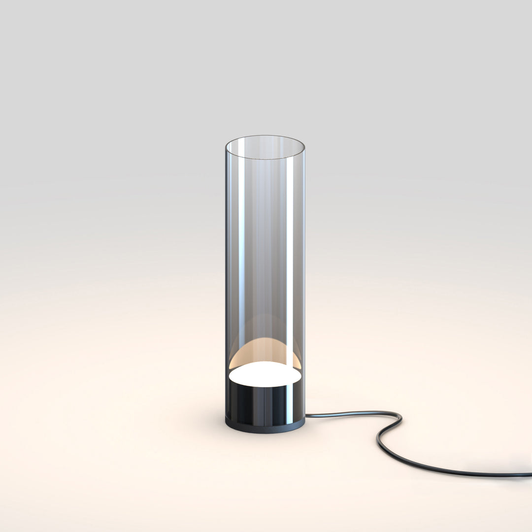 Highball Smoke LED Table Lamp by ET2 Lighting, styled view 1