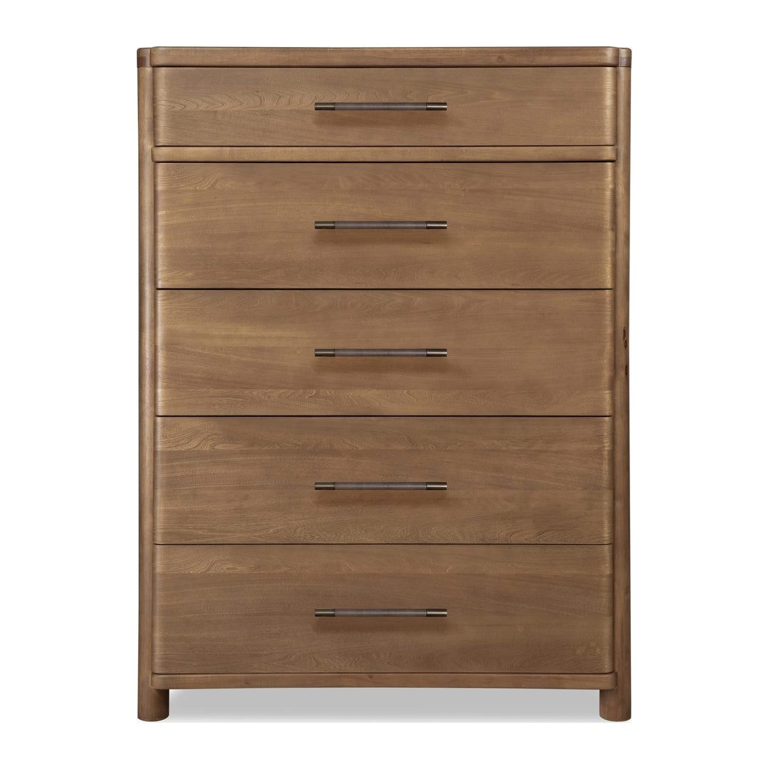 Hollis Five Drawer Chest by Modus in Cabin Glow — on a white background