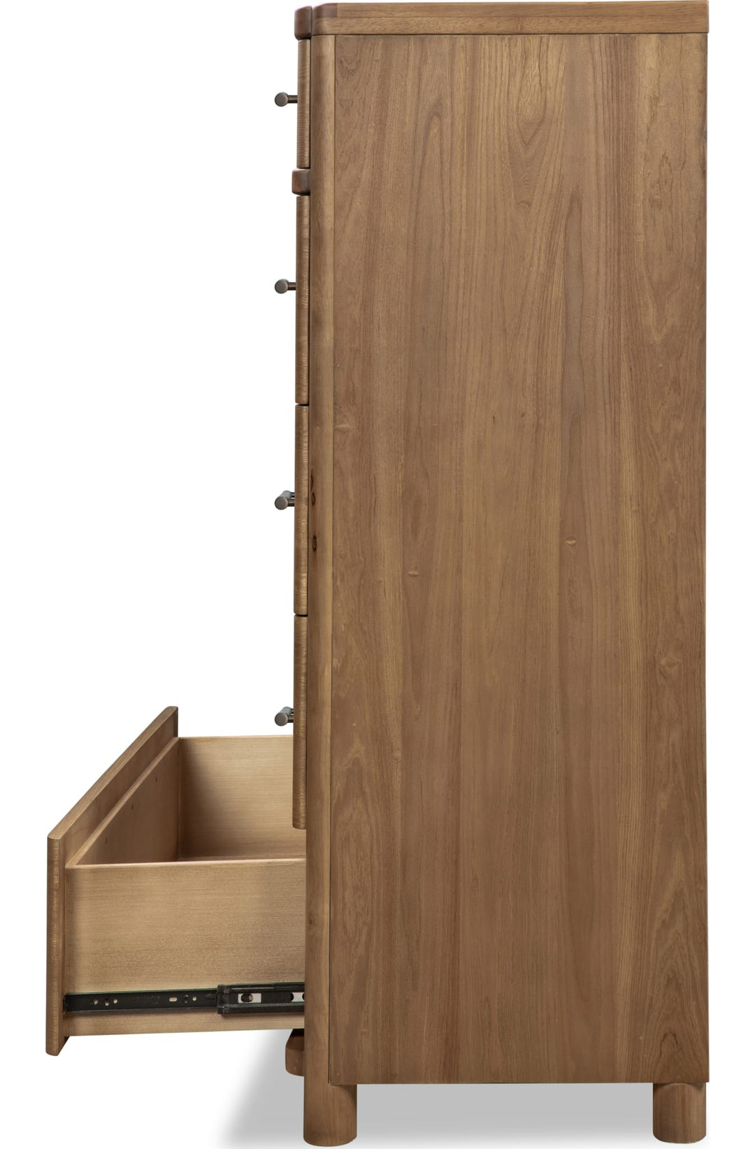 Hollis Five Drawer Chest in Cabin Glow — side view