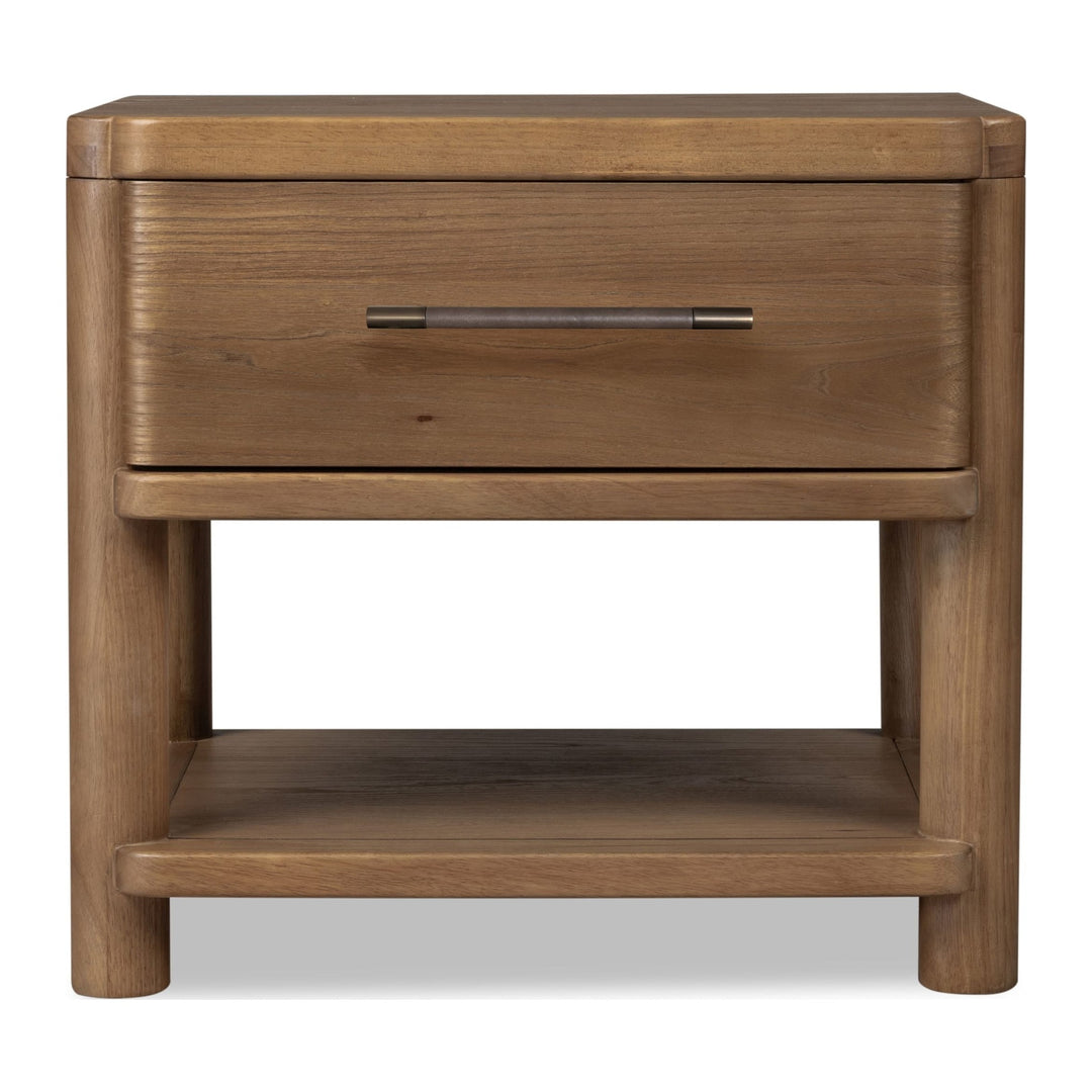 Hollis One Drawer Nightstand with Cord Management by Modus in Cabin Glow — on a white background