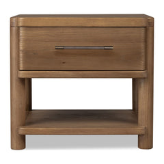 Hollis One Drawer Nightstand with Cord Management by Modus in Cabin Glow — on a white background