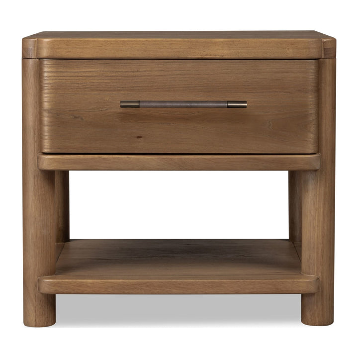 Hollis One Drawer Nightstand with Cord Management by Modus in Cabin Glow — on a white background