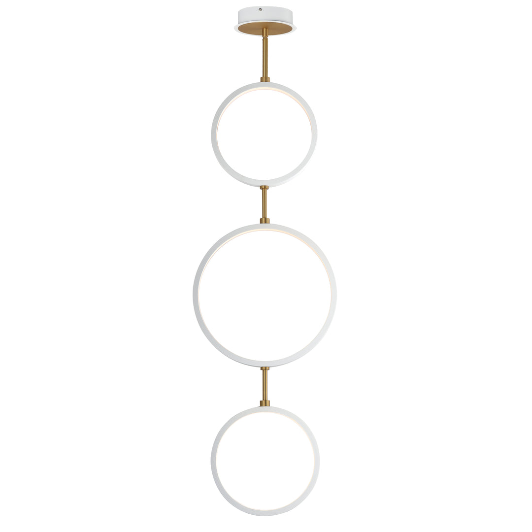 Hoopla 3-Light LED Pendant by ET2 Lighting in White / Gold finish