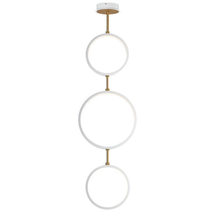 Hoopla 3-Light LED Pendant by ET2 Lighting in White / Gold finish