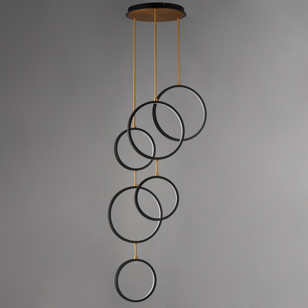 Hoopla 6-Light LED Pendant (25" W) by ET2 Lighting, styled view 1