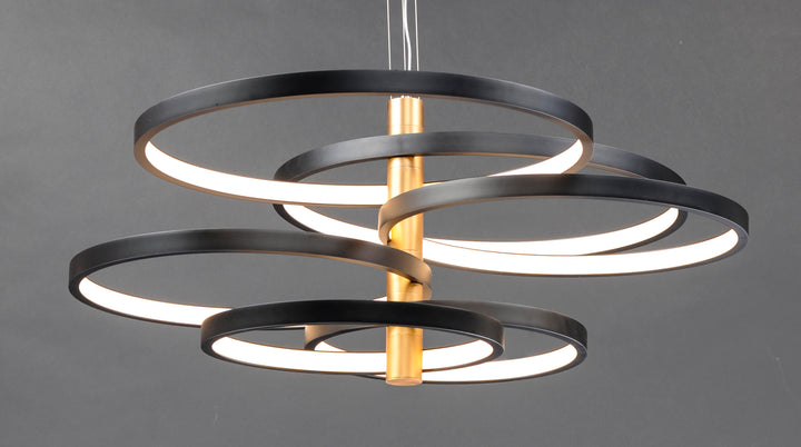Hoopla 6-Light LED Pendant (45.25" W) by ET2 Lighting, styled view 3