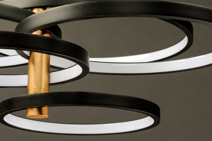 Hoopla 6-Light LED Pendant (45.25" W) by ET2 Lighting, styled view 5
