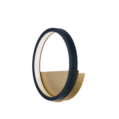 Hoopla LED Wall Sconce by ET2 Lighting in Black / Gold, front view