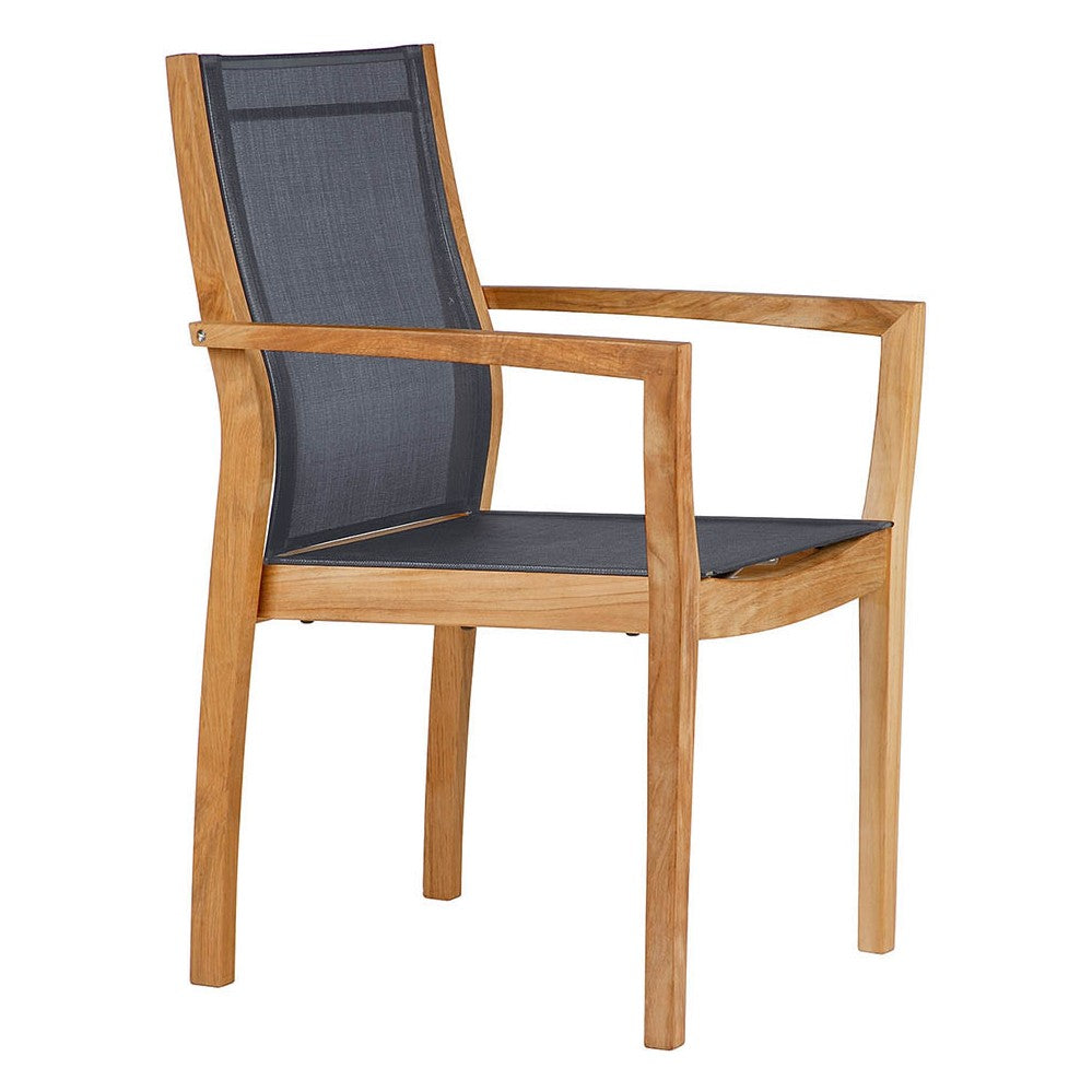 Horizon Armchair – Sling by Barlow Tyrie – Charcoal, white background